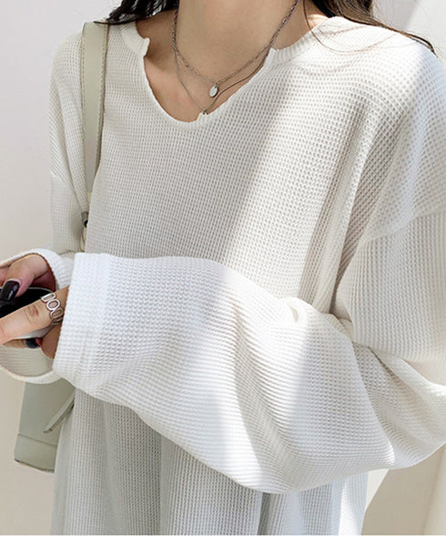 ワッフルロングリラックスTee